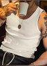 馬登工裝美式棉背心男健身運動(dòng)老頭汗衫無(wú)袖t恤跨欄重磅螺紋坎肩打底 米白色 【拍2件減5元/夏季外穿] 2XL （修身版型，可拍大一碼） 曬單實(shí)拍圖