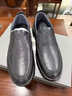 DQGECCO高端品牌輕奢男鞋春夏新款真皮透氣舒適一腳蹬休閑皮鞋軟底低幫鞋 黑色四季款（頭層牛皮） （送專(zhuān)用鞋油） 41 曬單實(shí)拍圖
