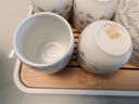 古笙記配竹托景德鎮陶瓷茶具套裝家用整套提梁壺中式泡茶壺茶杯子帶過(guò)濾 白金蘭藤（儲水茶盤(pán)+茶葉罐） 7件 7件 曬單實(shí)拍圖