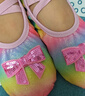 艾舞戈兒童舞蹈鞋亮片彩虹漸變鞋女童緞面芭蕾舞鞋公主風(fēng)軟底鞋 33碼 曬單實(shí)拍圖