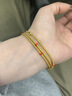 中國珠寶黃金手鏈女足金綺夢(mèng)三圈疊戴足金手串送女友老婆情人節生日禮物 足金手串金重約2克 曬單實(shí)拍圖