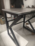 尚澤曼巖板電腦桌臺式家用游戲桌子輕奢現代辦公桌書(shū)桌網(wǎng)紅電競桌椅套裝 阿瑪尼灰+黑架單桌【雙層桌面+USB孔】 80x60x75cm 曬單實(shí)拍圖