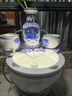 維諾亞景德鎮陶瓷瀑布流水罐擺件庭院魚(yú)缸造景自循環(huán)增氧流水過(guò)濾裝飾 大花瓶三個(gè)組合70cm托盤(pán)+25W水泵 曬單實(shí)拍圖