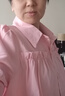 瑪菲萱短袖雪紡襯衫女新款夏季顯瘦遮肚子小衫洋氣減齡上衣百搭 粉紅色 S 160 曬單實(shí)拍圖
