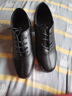 2025年春秋新款粗跟中低跟女鞋方頭系帶黑色皮鞋子 黑色 37 曬單實(shí)拍圖