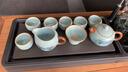 古晏瓷景德鎮千里江山汝窯功夫茶具套裝天青琺瑯彩陶瓷茶壺蓋碗輕奢禮品 10頭天青汝窯千里江山蓋碗茶 曬單實(shí)拍圖