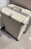 袋鼠（KANGAROO）鋁框行李箱大容量加厚多功能拉桿箱學(xué)生結實(shí)耐用可坐旅行箱密碼箱 象牙白 【全封閉內襯+折疊杯架】 26英寸  【學(xué)生返?！?曬單實(shí)拍圖