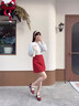 卓詩(shī)尼瑪麗珍鞋女法式復古粗跟單鞋女氣質(zhì)婚鞋高跟鞋 紅色 37 曬單實(shí)拍圖