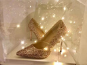 Ehangy高端品牌高跟鞋女細跟不累腳2026新款水晶婚鞋單鞋情人節生日禮物 銀色（跟高5cm） 【精美禮盒】 37 【免費刻字/代寫(xiě)賀卡】 曬單實(shí)拍圖