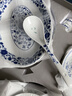 富玉景德鎮高顏值青花瓷玲瓏餐具套裝高級感喬遷家用輕奢陶瓷碗碟 萬(wàn)壽蓮套裝（釉下彩） 58頭 曬單實(shí)拍圖
