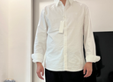 GXG男裝牛津紡肌理襯衫通勤商務(wù)襯衣親膚 白色 175/L 曬單實(shí)拍圖