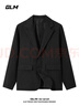GLM西服男休閑小西裝外套男士痞帥修身潮流單西翻領(lǐng)上衣男黑色2XL 曬單實(shí)拍圖