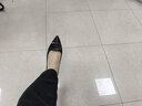 百麗（Belle）氣質(zhì)高跟單鞋女商場(chǎng)同款羊皮尖頭通勤單鞋D3N1DCQ5 黑色-寬版 38 (240mm) 曬單實(shí)拍圖