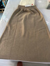 牧什秋冬山羊絨裙女士100%純羊絨半身裙女純色中長(cháng)針織A字裙HY2451R1 駝色 L 曬單實(shí)拍圖
