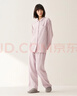 MUJI[自營(yíng)限定款]女士無(wú)側縫 雙層紗織睡衣  軟棉棉內衣 粉色格紋 XL 曬單實(shí)拍圖