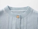 波步（BORBOON B）寶寶外套春裝2026新款嬰兒針織開(kāi)衫上衣男童薄款毛衣兒童外出衣服 【藍色】6619 100 曬單實(shí)拍圖