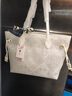 喵小姐（MISSMIAO）送媽媽老婆生日禮物廣西非遺手工壯錦托特包包女士新款單肩手提包 純白色-掛繩款【送花束+絲巾】情人節禮物送老婆 輕奢高檔非遺壯錦包送媽媽老婆長(cháng)輩 曬單實(shí)拍圖