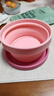 M Square便攜式折疊硅膠杯碗野餐露營(yíng)寶寶食品級旅行戶(hù)外 櫻花粉中碗 曬單實(shí)拍圖