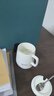 傳旗陶瓷馬克杯帶勺蓋咖啡杯牛奶杯早餐杯辦公杯男女茶杯描金白400ml 曬單實(shí)拍圖