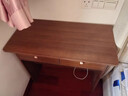 書(shū)桌家用臥室學(xué)生學(xué)習桌寫(xiě)字桌帶抽屜簡(jiǎn)易電腦桌長(cháng)方形工作臺 實(shí)木板芯*胡桃色丨雙抽80cm*置物架 曬單實(shí)拍圖