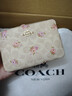 蔻馳（COACH）奧萊女士女包經(jīng)典標志花卉印花角拉鏈腕包手拿包 IM/沙黃色 混合色 曬單實(shí)拍圖