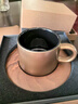 日本丨大師金色陶瓷咖啡杯精致男士女士商務(wù)辦公室輕奢馬克杯禮盒 小資炭黑古金｜咖啡杯+錐形杯墊 曬單實(shí)拍圖