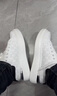 奢米頓輕奢板鞋男春秋2026新款潮牌時(shí)尚透氣厚底板鞋白色內增高休閑鞋 白黑色 38 曬單實(shí)拍圖