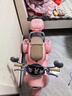 HIMEILI兒童電動(dòng)摩托車(chē)可坐雙人遙控三輪車(chē)1-6歲男女孩寶寶可駕駛玩具車(chē) 粉色雙驅+12V升級電+軟座+遙控 曬單實(shí)拍圖