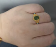 周六福  金鑲玉戒指女足金和田碧玉綠松石指環(huán)送女朋友生日禮物 15號 曬單實(shí)拍圖