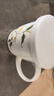 金嵐玉 唐山骨瓷辦公室水杯帶把帶蓋子咖啡杯早餐杯奶杯310毫升杯子 香榭麗舍-310毫升杯+蓋子 曬單實(shí)拍圖