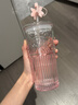 星巴克（Starbucks）桃花女神杯粉色漸變玻璃吸管杯550ml辦公室泡茶水杯子女神節禮物 曬單實(shí)拍圖