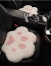 汽車(chē)坐墊冬季毛絨高級感可愛(ài)貓爪兔毛絨車(chē)墊ins風(fēng)新款保暖座墊 白色+粉色萌萌貓爪 女朋友副駕駛單片裝 曬單實(shí)拍圖