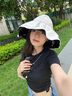 Charm Kendo防曬帽女防紫外線(xiàn)太陽(yáng)帽黑膠漏馬尾漁夫空頂帽遮陽(yáng)帽戶(hù)外休閑 米色 曬單實(shí)拍圖