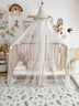睡眠北鼻嬰兒床蚊帳全罩式通用新生兒兒童拼接床落地支架遮光防蚊罩公主風(fēng) 北海木槿【加大落地支架】 【版權款】 適用于160*80以?xún)鹊拇?【周長(cháng)約6.7m】 曬單實(shí)拍圖