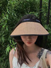 LEOEZYA跑步空頂帽空頂防曬帽女夏季防紫外線(xiàn)草編大帽檐草帽發(fā)箍遮陽(yáng)帽子 涼感黑膠底【咖色】強遮光UPF50+ 均碼(54-58)送防風(fēng)繩 曬單實(shí)拍圖