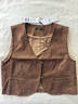 百圖（betu）女裝2025春季新款馬甲V領(lǐng)高仿鹿皮絨疊穿百搭馬甲女2501T47 曬單實(shí)拍圖