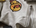 WALNUT DUCK小黃鴨男童秋季套裝兒童運動(dòng)套裝春秋外套2025新款 灰色 110 曬單實(shí)拍圖