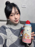 聚莜家可愛(ài)星星人吸管保溫杯卡通高顏值便攜咖啡杯送女生生日禮物水杯 紅櫻桃格子星星人保溫杯+小熊禮袋 曬單實(shí)拍圖