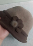 巴哈兔子中老年人冬天帽子老太太媽媽保暖加絨毛呢盆帽洋氣新年送禮物 咖啡色[單帽內里加絨] 曬單實(shí)拍圖