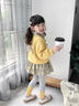 帕皮猴女小童洋氣套裝春秋款兒童蝴蝶結假兩件長(cháng)袖春裝女寶寶韓版兩件套 黃色兩件套 90 碼建議1-2歲（身高85左右） 曬單實(shí)拍圖
