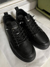 百麗百搭小白鞋男鞋一腳蹬休閑板鞋 黑色-內增高A2009  41 曬單實(shí)拍圖