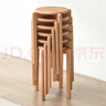 家逸（JIAYI）實(shí)木圓凳子家用高板凳餐凳現代簡(jiǎn)約板凳時(shí)尚創(chuàng  )意木頭凳子 原木色-橡膠木 曬單實(shí)拍圖