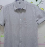 羅蒙（ROMON）純棉短袖襯衫男夏季全棉有口袋半袖寸男士粗布長(cháng)袖牛津紡休閑襯衣 0820淺灰色短衣衣袖 L 108斤-128斤 曬單實(shí)拍圖