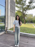 天絲牛仔褲女夏季薄款新款小個子寬松百搭高腰直筒褲冰絲闊腿褲子 藍(lán)色 【顯瘦舒適透氣】 M 【建議106-125斤】 曬單實拍圖