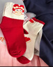 棉滿(mǎn)滿(mǎn)兒童襪子100%純棉抗菌本命年大紅色馬年新年中筒襪女童秋冬季5雙 曬單實(shí)拍圖