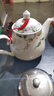 金嵐玉骨瓷花茶壺泡瓷茶壺小壺沏茶壺涼水壺單壺小號家用水具 香榭麗舍-金鐘杯5個(gè)玉蘭壺 800ml 曬單實(shí)拍圖