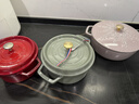 琺寶（staub）法國進(jìn)口琺瑯鑄鐵鍋雙耳煲湯鍋雪花圖案多用鍋24cm夜櫻粉 1026686 曬單實(shí)拍圖