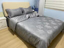 南極人（Nanjiren）床笠款四件套冰絲床單被套三件套家用夏天涼感可裸睡床上用品套件 奧黛麗-高級灰【涼感提花冰絲 裸睡無(wú)憂(yōu)】 1.8m 床笠款 四件套-被套200x230cm 曬單實(shí)拍圖