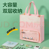 得力（deli）熊貓胖噠痛補習袋 學(xué)生手提收納袋拎書(shū)袋 多功能兒童課外畫(huà)畫(huà)補課包 粉色男女孩禮物開(kāi)學(xué)必備 曬單實(shí)拍圖