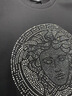 VERSACE JEANS范思哲男裝夏季美杜莎水晶燙鉆T恤修身圓領(lǐng)短袖絲光棉高端男士T恤 黑色 L 曬單實(shí)拍圖
